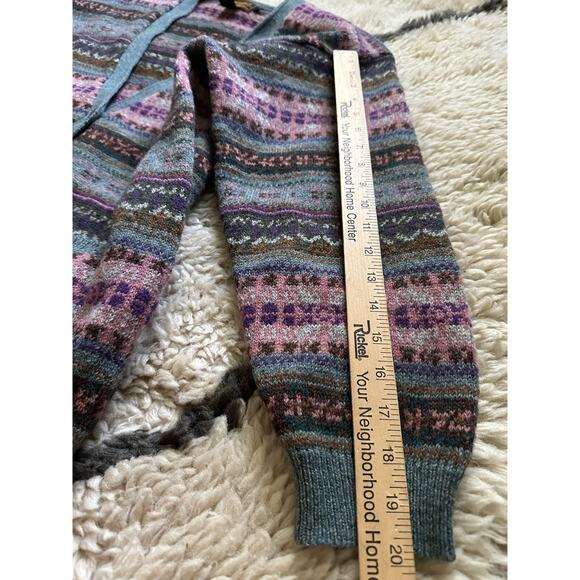 Eddie Bauer 100% Wool Cardigan Sweater Women s M Relaxed Nordic Fairisle classic - Picture 8 of 13